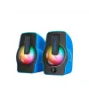 Mavi - Rgb Işıklı 1+1 Hoparlör Speakaer Set Usb Kablo 2.0 Multimedya - 6w