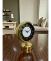 Mermer Işıltısı Gold 25 x 20 Cm Metal Masa Saati