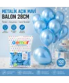 Metalik - Açık Mavi Balon 11 Inc - 28cm - 100pcs