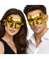 Metalize Parlak Parti Maskesi Altın Gold Renk 16x7 Cm