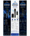 Mikrofon Seti Uhf Çift Kanal Profesyonel El Mikrofonu 50-80m Menzil
