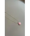 Mineli Kapaklı Kolye - Pembe