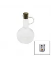 Mini Cam Yağdanlık Çizgili Desen 300ml Ahşap Bambu Mantar Tıpa