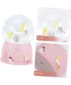 Mini Pembe Kar Küresi - Sevimli Unicorn ve Kız Tasarımlı - Işıklı