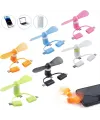 Mini Telefon Fanı - Lightning - Type-C - Micro USB Girişli - Sessiz