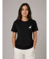 Minimal Geyik Logolu Tişört Bisiklet Yaka Kısa Kol Yazlık T-Shirt - Siyah