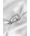 Minimal Queen Yazılı Gümüş Renk Pirinç Kadın Yüzük