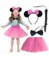 Minnie Kostüm Seti (Pembe Tütü Etek + Pembe Taç + Papyon + Kuyruk)