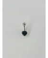 Mistik Topaz Taşlı Kalp Detaylı Göbek Piercing - Pg0020