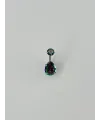 Mistik Topaz Taşlı Su Damlası Detaylı Göbek Piercing - Pg0022