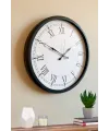 Modern 52 Cm Black & White Roma Rakamlı Metal Duvar Saati