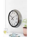 Modern Klasik 40 Cm Krom Metal Duvar Saati