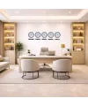 Modern Mor 36 Cm 5 li Tabealalı Dünya Saatleri