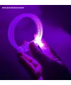 Mor Led Işıklı Baskı Yapılabilen Pilli Bileklik Bilezik 1,5 Cm Genişlik
