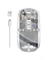 Mouse Fare Kablosuz Mouse Fare Şarjlı Bluetooth Sessiz 5 Tuşlu Şeffaf