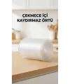 Mutfak Şeffaf Kaydırmaz Pvc Raf Örtüsü 45x300 Cm Dolap İçi Koruyucu