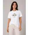 Müzik Temalı Baskılı Tişört Bisiklet Yaka Kısa Kol T-Shirt - Beyaz