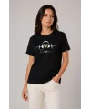 Müzik Temalı Baskılı Tişört Bisiklet Yaka Kısa Kol T-Shirt - Siyah