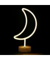 Neon Işıklı Ay Masa Gece Lambası Pil+usb