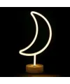 Neon Işıklı Ay Masa Gece Lambası Pil+usb