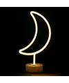 Neon Işıklı Ay Masa Gece Lambası Pil+Usb
