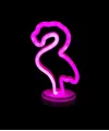 Neon Işıklı Flamingo Yazılı Masa Gece Lambası Pil+usb