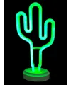 Neon Işıklı Kaktüs Masa Gece Lambası Pil+usb
