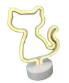 Neon Işıklı Kedi Lamba Pil+usb Pembe Işık Mz-122