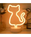 Neon Işıklı Kedi Tasarımlı Lamba