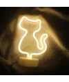 Neon Işıklı Kedi Tasarımlı Lamba