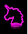 Neon Işıklı Unicorn Masa Gece Lambası Pil+usb
