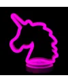 Neon Işıklı Unicorn Masa Gece Lambası Pil Usb