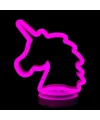 Neon Işıklı Unicorn Masa Gece Lambası Pil Usb