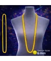 Neon Sarı Boncuk Kolye 80 cm – Retro 80’ler 90’lar Parti Aksesuarı