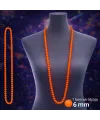 Neon Turuncu Boncuk Kolye 80 cm – Retro 80’ler 90’lar Parti Aksesuarı