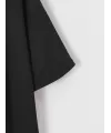 New York Baskılı Oversize Bisiklet Yaka T-shirt - Siyah