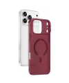 Newface Apple İphone 18 Pro Combo Sert Şeffaf Magsafe Kapak - Bordo