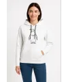 Nihilist Penguen Özel Tasarım Oversize Kapüşonlu Sweatshirt - Beyaz