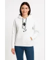 Nihilist Penguen Temalı Oversize Kapüşonlu Sweatshirt - Beyaz
