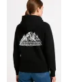 Nihilist Penguen Temalı Oversize Kapüşonlu Sweatshirt - Siyah