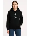 Nihilist Penguen Temalı Oversize Kapüşonlu Sweatshirt - Siyah