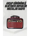 Nostalji Radyo Bluetooth Hoparlör Usb-sd Kart Giriş Led Fener Işıklı Bataryalı Pilli