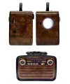 Nostalji Radyo Bluetooth Hoparlör Usb-sd Kart Giriş Led Fener Işıklı Bataryalı Pilli