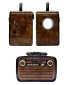 Nostalji Radyo Bluetooth Hoparlör Usb-sd Kart Giriş Led Fener Işıklı Bataryalı Pilli