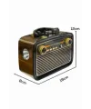 Nostaljik Görünümlü Ahşap Radyo Tf Sd Usb Girişli Led Fener Işıklı