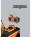 Nostaljik Gramofon Bluetooth Hoparlör – Fm Radyo + Usb + Sd Kart Destekli