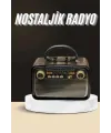 Nostaljik Radyo Bluetooth Bağlantılı Müzik Kutusu Ahşap