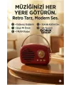 Nostaljik Retro Bluetooth Hoparlör - FM Radyo, USB ve Bluetooth Kablosuz Hoparlör