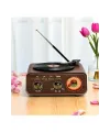 Nostaljik Tasarım Plak Çalar Görünümlü Radyolu Bluetooth Hoparlör Retro Müzik Plak