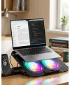 Notebook Soğutucu Stand Rgb Aydınlatmalı İki Fanlı Laptop Altlığı